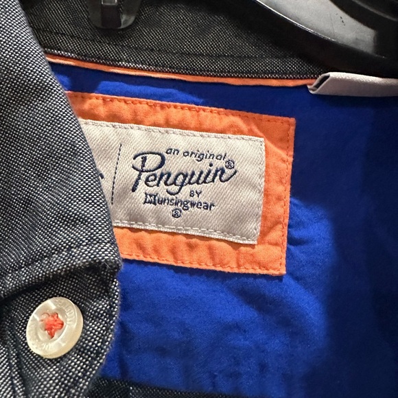 Men's Penguin Striped Short Sleeve Shirt great condition- just wrinkled - Picture 2 of 6